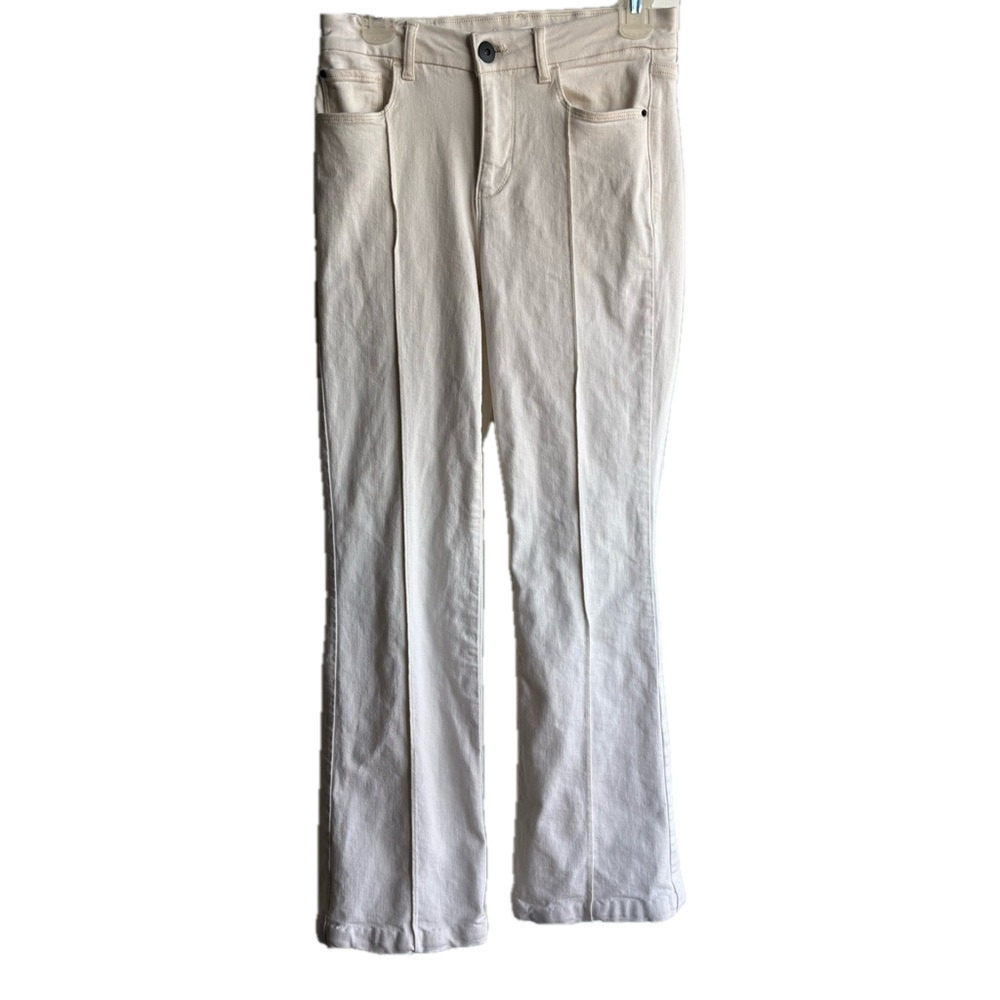 Ryegrass Stylish Cream High-Waisted Flare Jeans —  Size 4